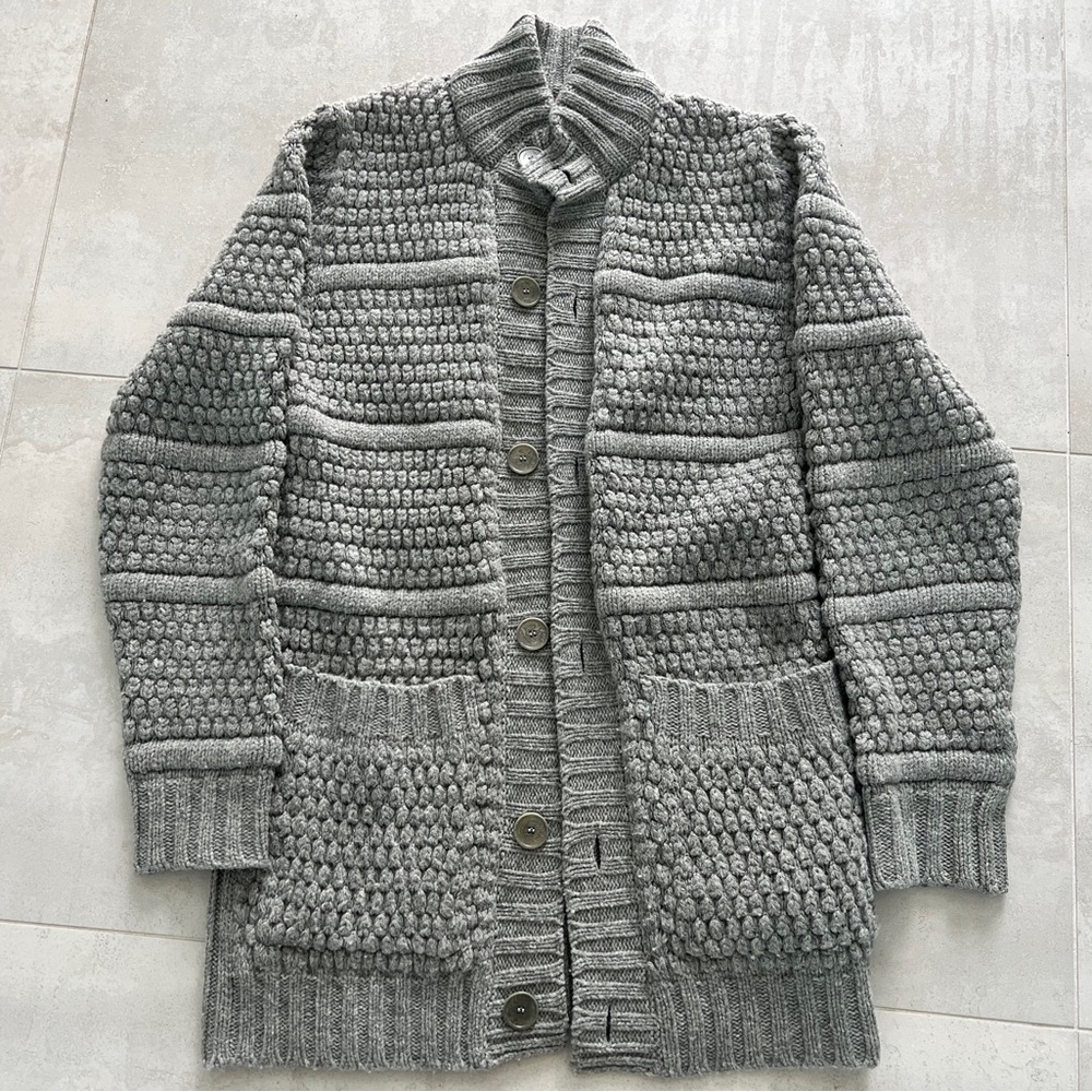 RARE Men’s Hugo Boss Gray Cardigan - Sottoro style - 100% virgin Wool
